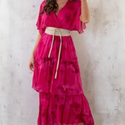 Limited Zijde Maxi Jurk Fuchsia 8 Limited Zijde Maxi Jurk Fuchsia -Exporteren Dames Glam Winkel Limited Zijde Maxi Jurk Fuchsia 4 586x900 1
