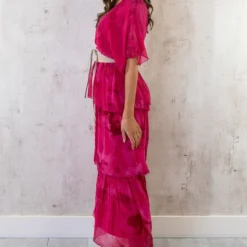 Limited Zijde Maxi Jurk Fuchsia 9 Limited Zijde Maxi Jurk Fuchsia -Exporteren Dames Glam Winkel Limited Zijde Maxi Jurk Fuchsia 5 586x900 1