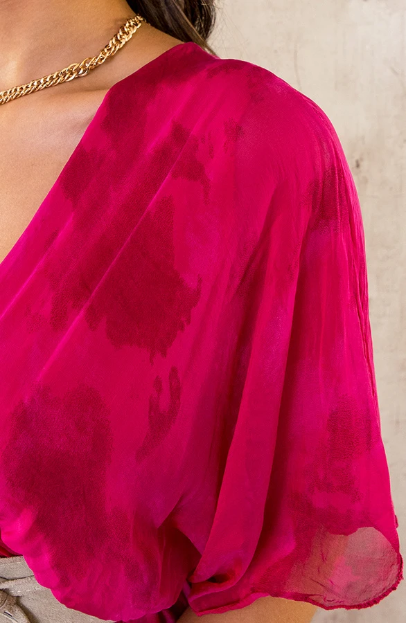 Limited Zijde Maxi Jurk Fuchsia 6 Limited Zijde Maxi Jurk Fuchsia - Afbeelding 6