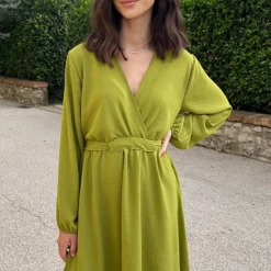 Londen Jurk Olive -Exporteren Dames Glam Winkel Londen Jurk Olive 1 586x900 2