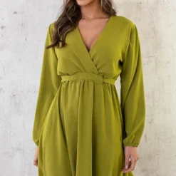 Londen Jurk Olive -Exporteren Dames Glam Winkel Londen Jurk Olive 2 586x900 1