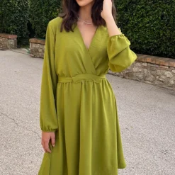 Londen Jurk Olive -Exporteren Dames Glam Winkel Londen Jurk Olive 2 586x900 2