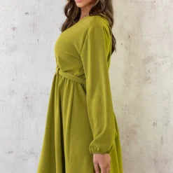 Londen Jurk Olive -Exporteren Dames Glam Winkel Londen Jurk Olive 5 586x900 1