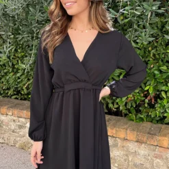 Londen Jurk Zwart -Exporteren Dames Glam Winkel Londen Jurk Zwart 3 586x900 1