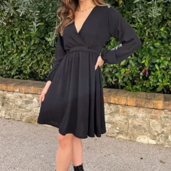 Londen Jurk Zwart -Exporteren Dames Glam Winkel Londen Jurk Zwart 6 586x900 1