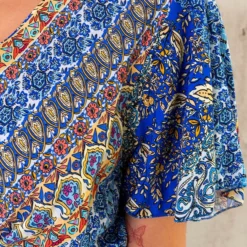 Maxi Print Jurk Toscane Kobalt -Exporteren Dames Glam Winkel Maxi African Print Jurk Kobalt 2 586x900 1