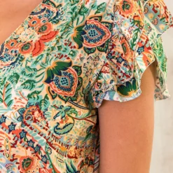 Maxi Jurk Colorful Print Beige 11 Maxi Jurk Colorful Print Beige -Exporteren Dames Glam Winkel Maxi Jurk Colorful Print Beige 1 586x900 1