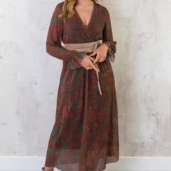 Maxi Jurk Leaves Army 11 Maxi Jurk Leaves Army -Exporteren Dames Glam Winkel Maxi Jurk Leaves Army 3 586x900 1
