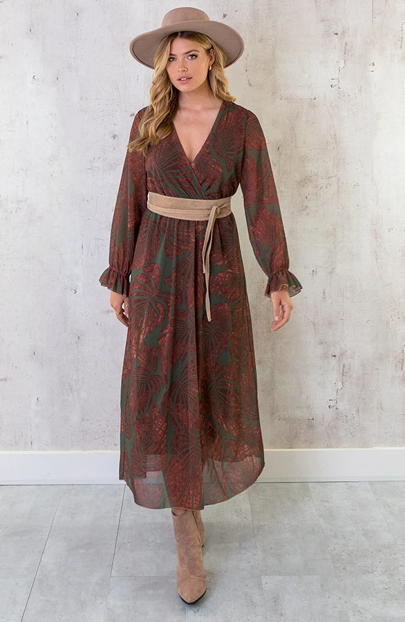 Maxi Jurk Leaves Army 7 Maxi Jurk Leaves Army - Afbeelding 7