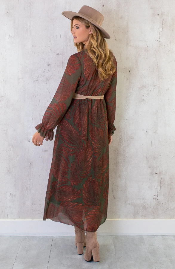 Maxi Jurk Leaves Army 8 Maxi Jurk Leaves Army - Afbeelding 8