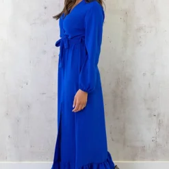 Musthave Deal Maxi Jurk Split -Exporteren Dames Glam Winkel Maxi Jurk Split Kobalt 2 586x900 2