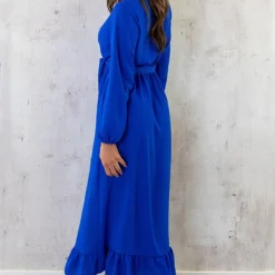 Maxi Jurk Split Kobalt -Exporteren Dames Glam Winkel Maxi Jurk Split Kobalt 3 586x900 1