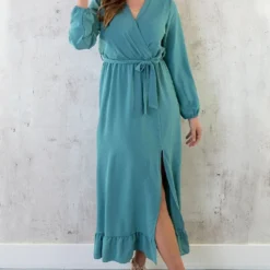 Musthave Deal Maxi Jurk Split -Exporteren Dames Glam Winkel Maxi Jurk Split Mint 1 586x900 1