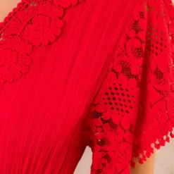 Maxi Kanten Jurk Rood -Exporteren Dames Glam Winkel Maxi Kanten Jurk Rood 6 586x900 1