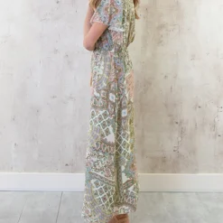 Maxi Print Jurk Army -Exporteren Dames Glam Winkel Maxi Print Jurk Army 2 586x900 1