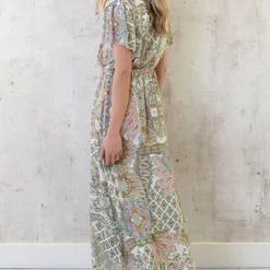 Maxi Print Jurk Army -Exporteren Dames Glam Winkel Maxi Print Jurk Army 3 586x900 1