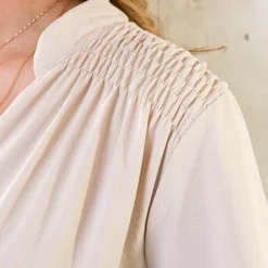 Maxi V-Hals Jurk Beige -Exporteren Dames Glam Winkel Maxi V Hals Jurk Beige 586x900 1