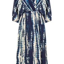 Midi Jurk Met Print Marine -Exporteren Dames Glam Winkel Midi Jurk Met Print Marine 586x900 1