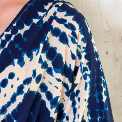 Midi Jurk Met Print Marine -Exporteren Dames Glam Winkel Midi Jurk Met Print Marine 6 586x900 1