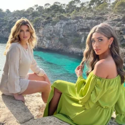 Maxi Off Shoulder Ruffle Jurk Olive -Exporteren Dames Glam Winkel Midi Off Shoulder Ruffle Jurk Olive 5 586x900 1