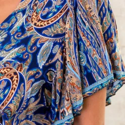 Midi Print Jurk Deluxe Kobalt -Exporteren Dames Glam Winkel Midi Print Jurk Deluxe Kobalt 2 586x900 2