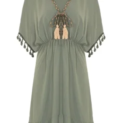 Oversized Jurk Gouden Detail Army -Exporteren Dames Glam Winkel Oversized Jurk Gouden Detail Army 586x900 1