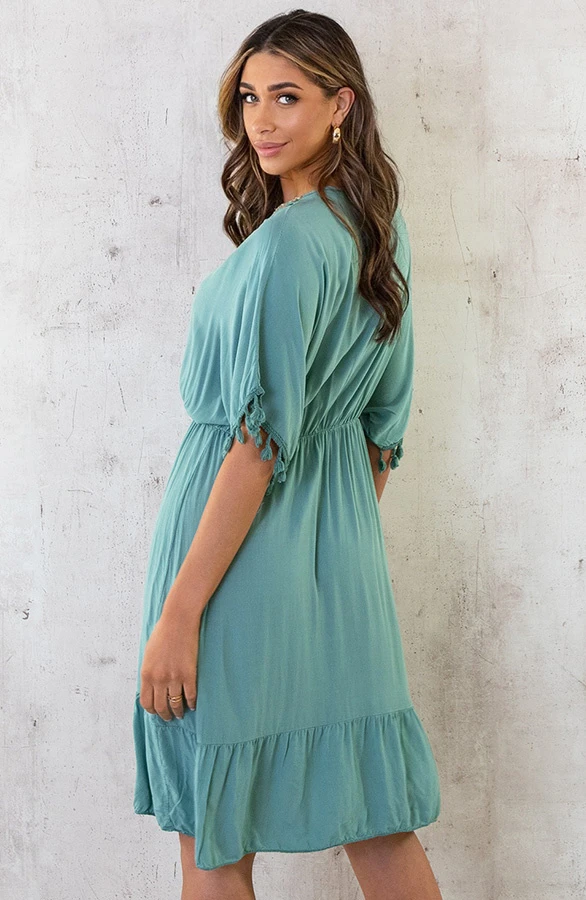 Oversized Jurk Gouden Detail Dust Mint 8 Oversized Jurk Gouden Detail Dust Mint - Afbeelding 8