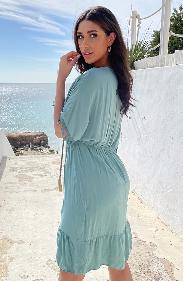 Oversized Jurk Gouden Detail Dust Mint 4 Oversized Jurk Gouden Detail Dust Mint - Afbeelding 4