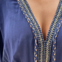 Oversized Jurk Gouden Detail Marine -Exporteren Dames Glam Winkel Oversized Jurk Gouden Detail Marine 1 586x900 1