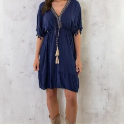 Oversized Jurk Gouden Detail Marine -Exporteren Dames Glam Winkel Oversized Jurk Gouden Detail Marine 1 586x900 2