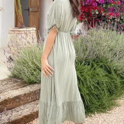 Oversized Jurk Gouden Detail Maxi Army -Exporteren Dames Glam Winkel Oversized Jurk Gouden Detail Maxi Army 2 586x900 1