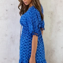 Oversized Jurk Gouden Detail Print Kobalt -Exporteren Dames Glam Winkel Oversized Jurk Gouden Detail Print Kobalt 5 586x900 1