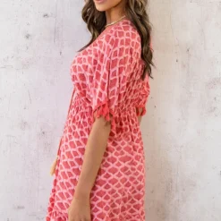 Oversized Jurk Gouden Detail Print Koraal -Exporteren Dames Glam Winkel Oversized Jurk Gouden Detail Print Koraal 5 586x900 2