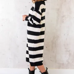 Oversized Strepen Jurk Zwart 19 Oversized Strepen Jurk Zwart -Exporteren Dames Glam Winkel Oversized Strepen Jurk Zwart 2 586x900 2