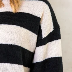 Oversized Strepen Jurk Zwart 20 Oversized Strepen Jurk Zwart -Exporteren Dames Glam Winkel Oversized Strepen Jurk Zwart 4 586x900 2