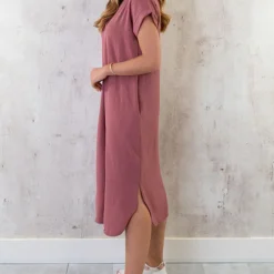 Palermo Pocket Jurk Dust Roze -Exporteren Dames Glam Winkel Palermo Pocket Jurk Dust Roze 4 586x900 2