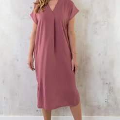 Palermo Pocket Jurk Dust Roze -Exporteren Dames Glam Winkel Palermo Pocket Jurk Dust Roze 6 586x900 2
