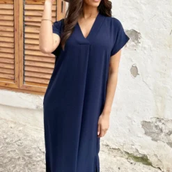 Palermo Pocket Jurk Marine -Exporteren Dames Glam Winkel Palermo Pocket Jurk Marine 5 586x900 1