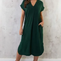 Palermo Pocket Jurk Smaragd -Exporteren Dames Glam Winkel Palermo Pocket Jurk Smaragd 1 586x900 2