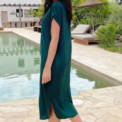 Palermo Pocket Jurk Smaragd -Exporteren Dames Glam Winkel Palermo Pocket Jurk Smaragd 5 586x900 1