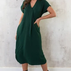 Palermo Pocket Jurk Smaragd -Exporteren Dames Glam Winkel Palermo Pocket Jurk Smaragd 5 586x900 2