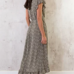 Panterprint Jurk Midi Ecru -Exporteren Dames Glam Winkel Panterprint Jurk Midi Ecru 10 586x900 1