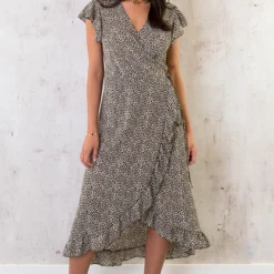 Panterprint Jurk Midi Ecru