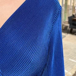 Plisse Laagjes Jurk Kobalt -Exporteren Dames Glam Winkel Plisse Laagjes Jurk Kobalt 5 586x900 1