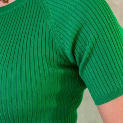 Ribstof Midi Jurk Bright Green -Exporteren Dames Glam Winkel Ribstof Midi Jurk Bright Green 4 586x900 1