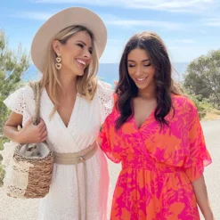 Ruffle Laagjes Jurk Print Fuchsia Oranje -Exporteren Dames Glam Winkel Ruffle Laagjes Jurk Print Fuchsia Oranje 3 586x900 1