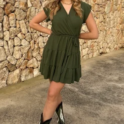 Sienna Jurk Army 19 Sienna Jurk Army -Exporteren Dames Glam Winkel Sienna Jurk Army 1 586x900 2