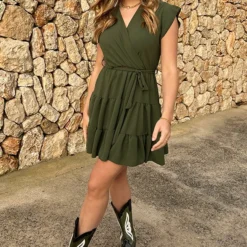 Sienna Jurk Army 23 Sienna Jurk Army -Exporteren Dames Glam Winkel Sienna Jurk Army 2 586x900 2