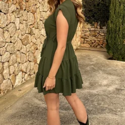 Sienna Jurk Army 24 Sienna Jurk Army -Exporteren Dames Glam Winkel Sienna Jurk Army 3 586x900 2