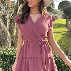 Sienna Jurk Dust Roze -Exporteren Dames Glam Winkel Sienna Jurk Dust Roze 4 586x900 1